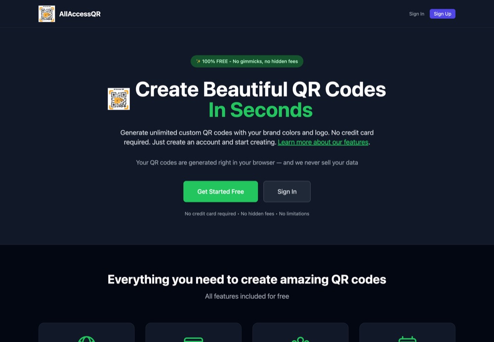 AllAccessQR.com product screenshot